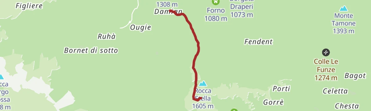 Route map: Curnis Auta: Tappa 6B Frazione Damiani